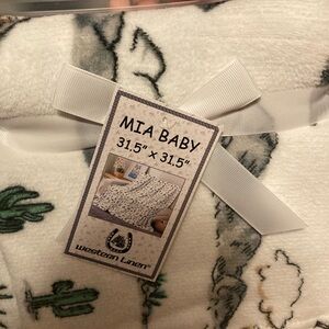 White and Green Baby Blanket